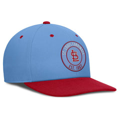 St. Louis Cardinals Cooperstown Collection Pro Dri-FIT Snapback Hat Light Blue/Red | Nike