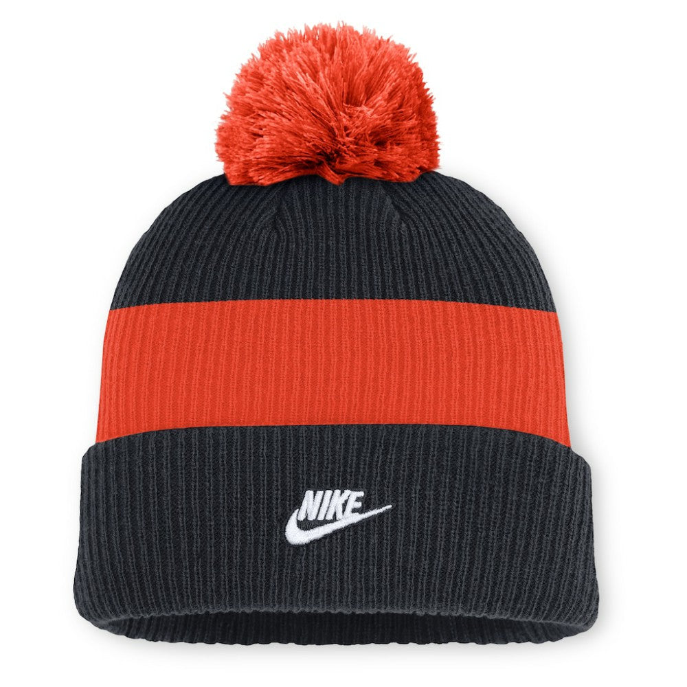 Detroit Tigers Cooperstown Collection Peak Standard Cuffed Knit Hat with Pom Navy/Orange | Nike