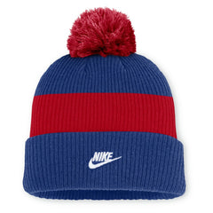 Chicago Cubs Cooperstown Collection Peak Standard Cuffed Knit Hat with Pom Royal/Red | Nike