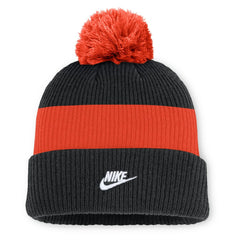 San Francisco Giants Cooperstown Collection Peak Standard Cuffed Knit Hat with Pom Black/Orange | Nike