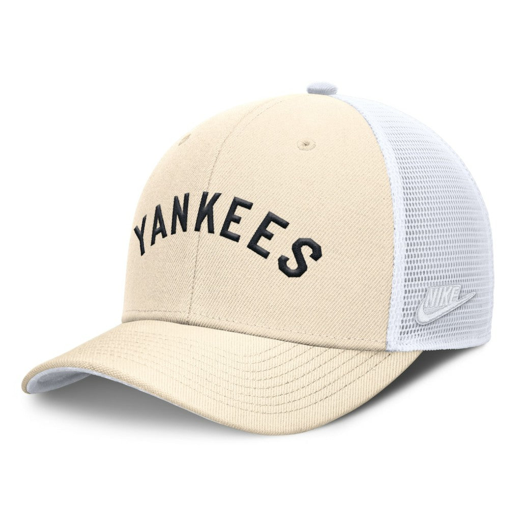 New York Yankees Cooperstown Collection Dri-FIT Rise Trucker Adjustable Hat Natural | Nike