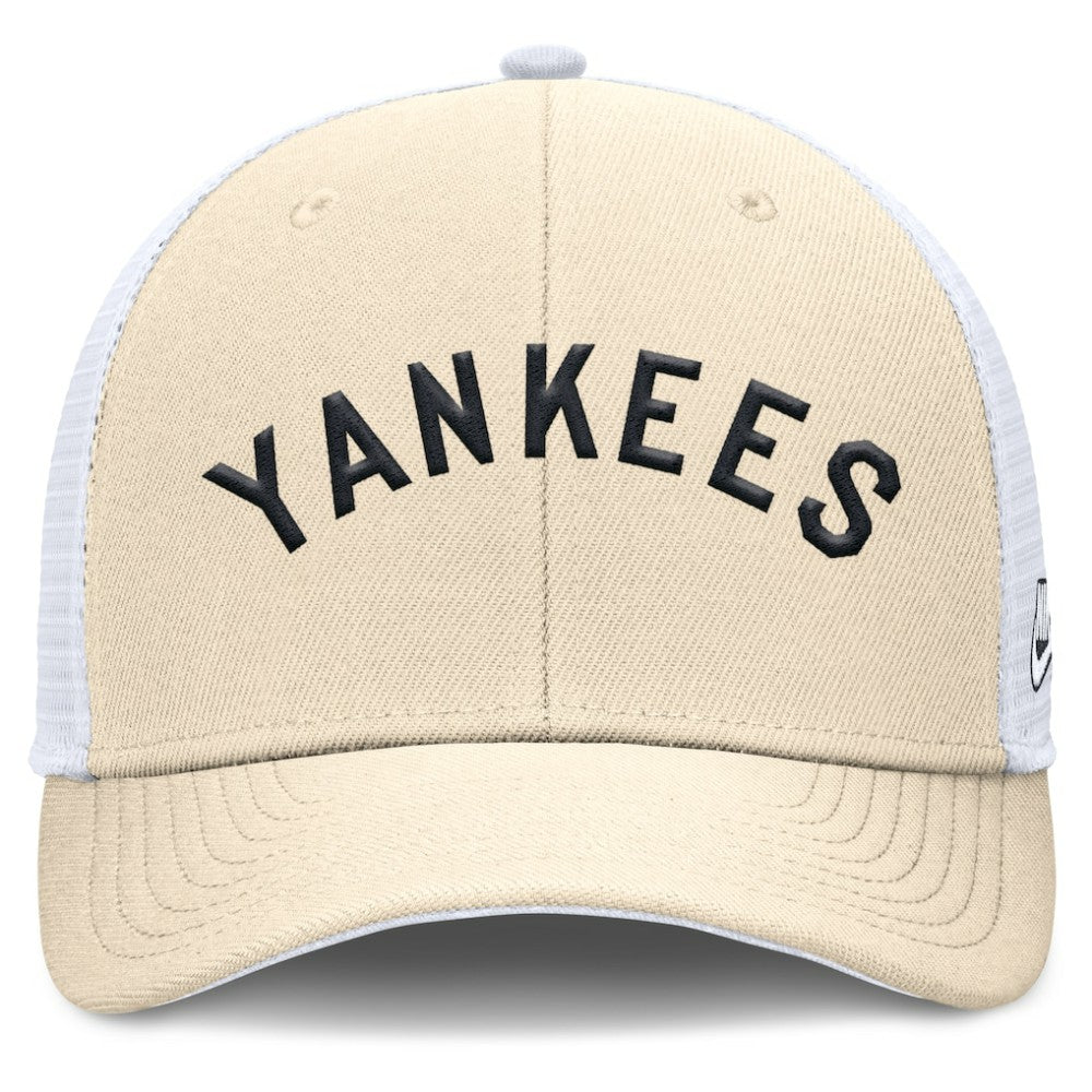 New York Yankees Cooperstown Collection Dri-FIT Rise Trucker Adjustable Hat Natural | Nike