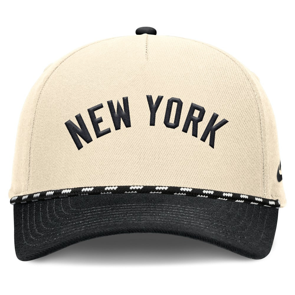 New York Yankees Cooperstown Collection Rise Adjustable Hat Natural/Black | Nike