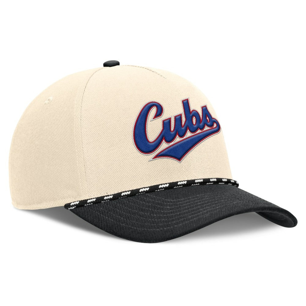 Chicago Cubs Cooperstown Collection Rise Adjustable Hat Natural/Black | Nike