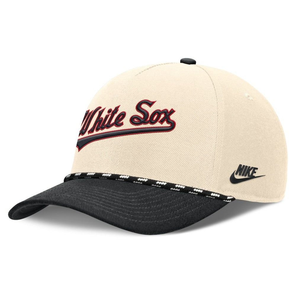 Chicago White Sox Cooperstown Collection Rise Adjustable Hat Natural/Black | Nike