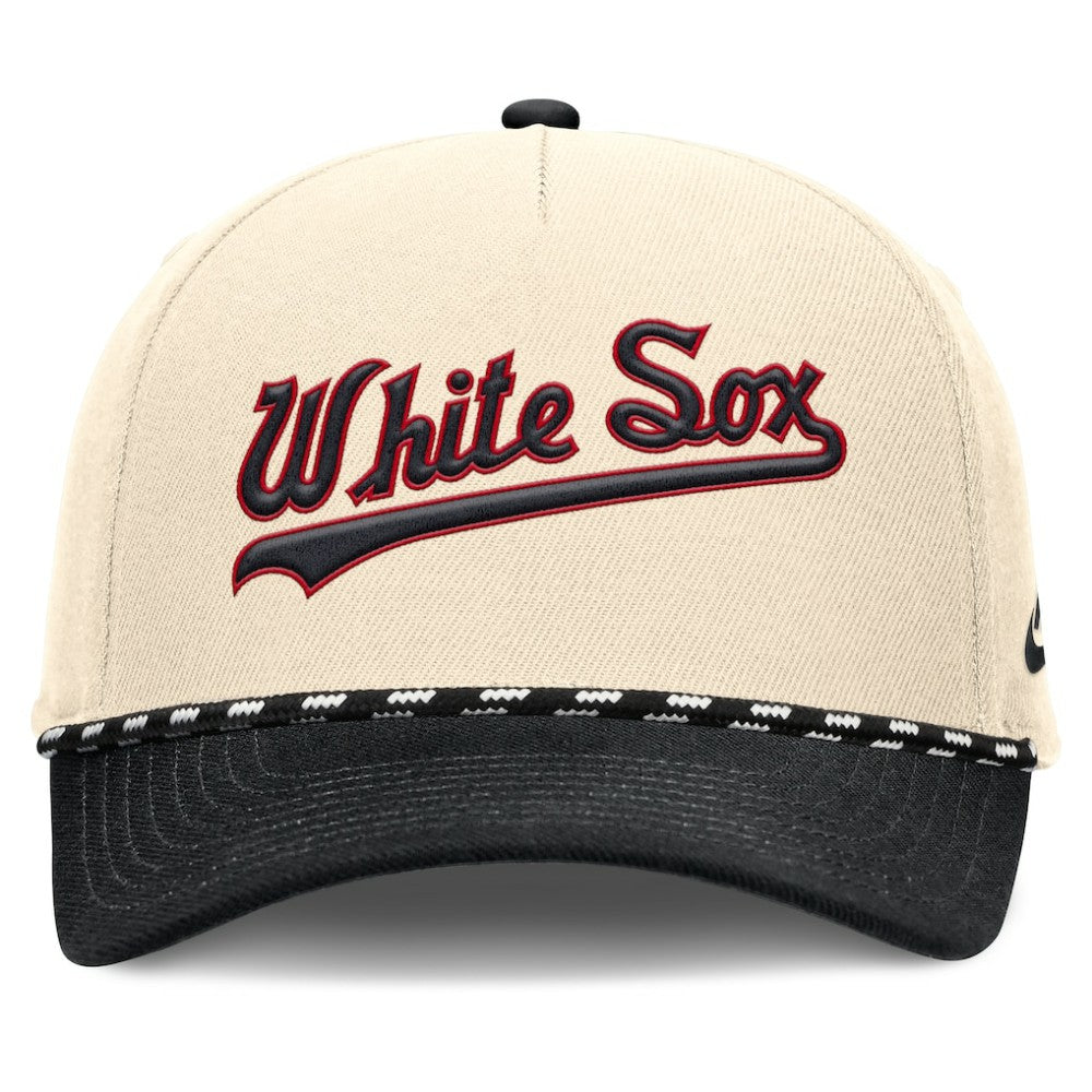 Chicago White Sox Cooperstown Collection Rise Adjustable Hat Natural/Black | Nike