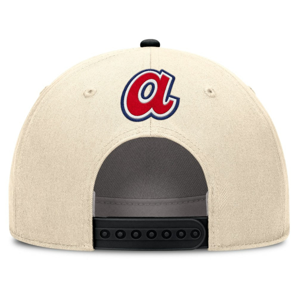 Atlanta Braves Cooperstown Collection Rise Adjustable Hat Natural/Black | Nike