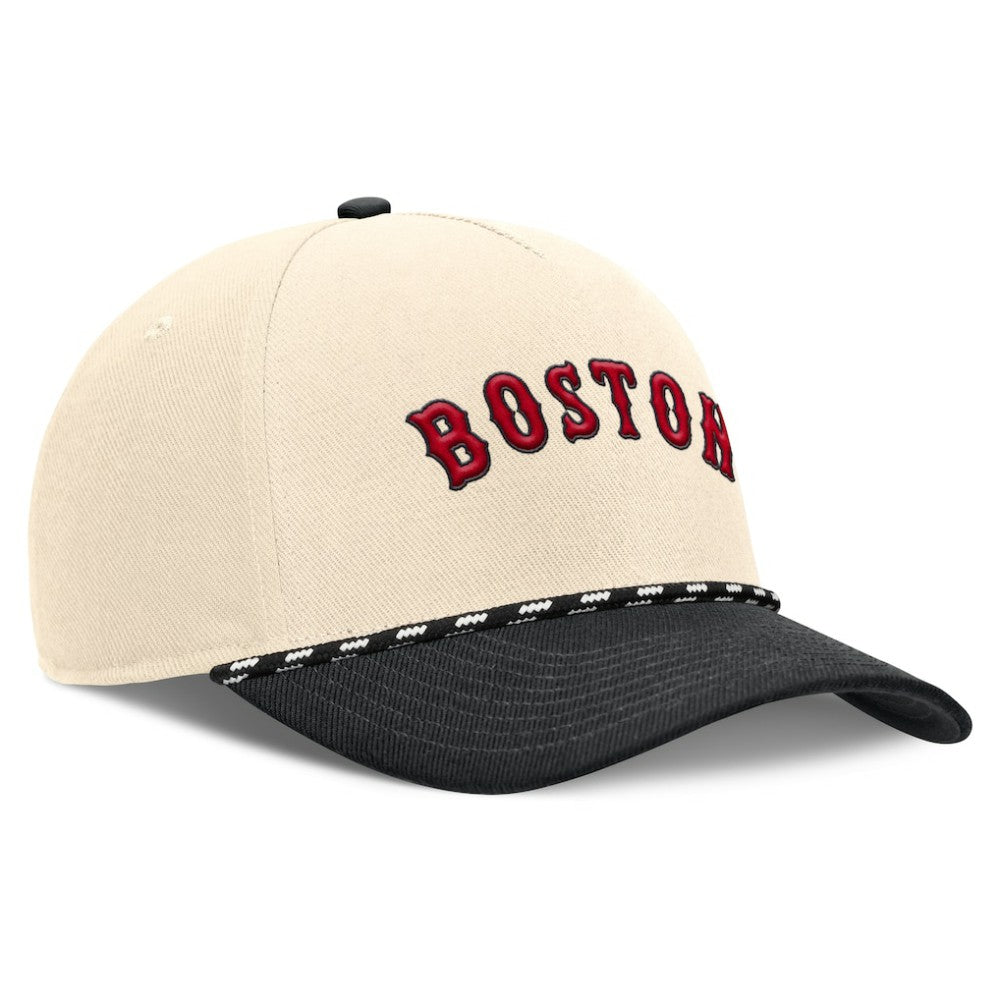 Boston Red Sox Cooperstown Collection Rise Adjustable Hat Natural/Black | Nike