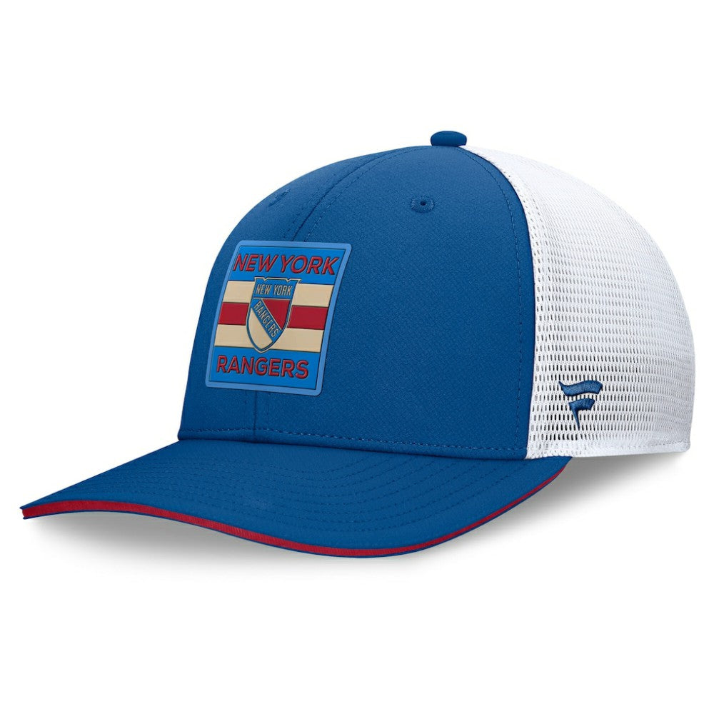 New York Rangers Fanatics Centennial Authentic Pro Structured Trucker Adjustable Hat Blue/White