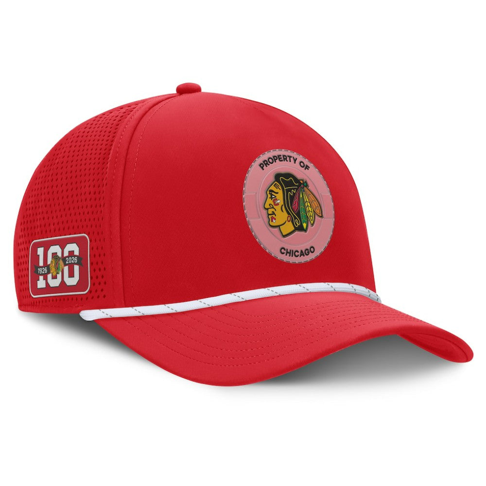 Chicago Blackhawks Fanatics Centennial Pinched Front Adjustable Hat Red