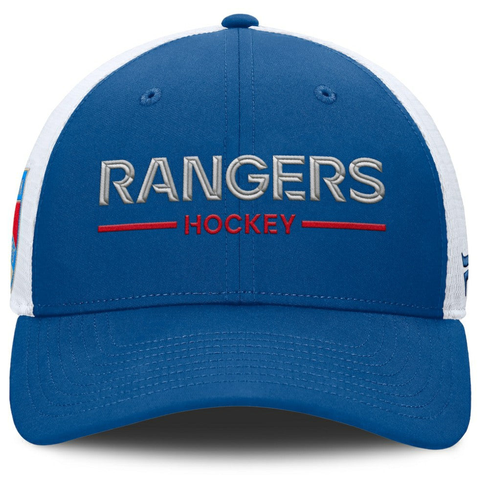 New York Rangers Fanatics Centennial Authentic Pro Structured Trucker Adjustable Hat Blue/White