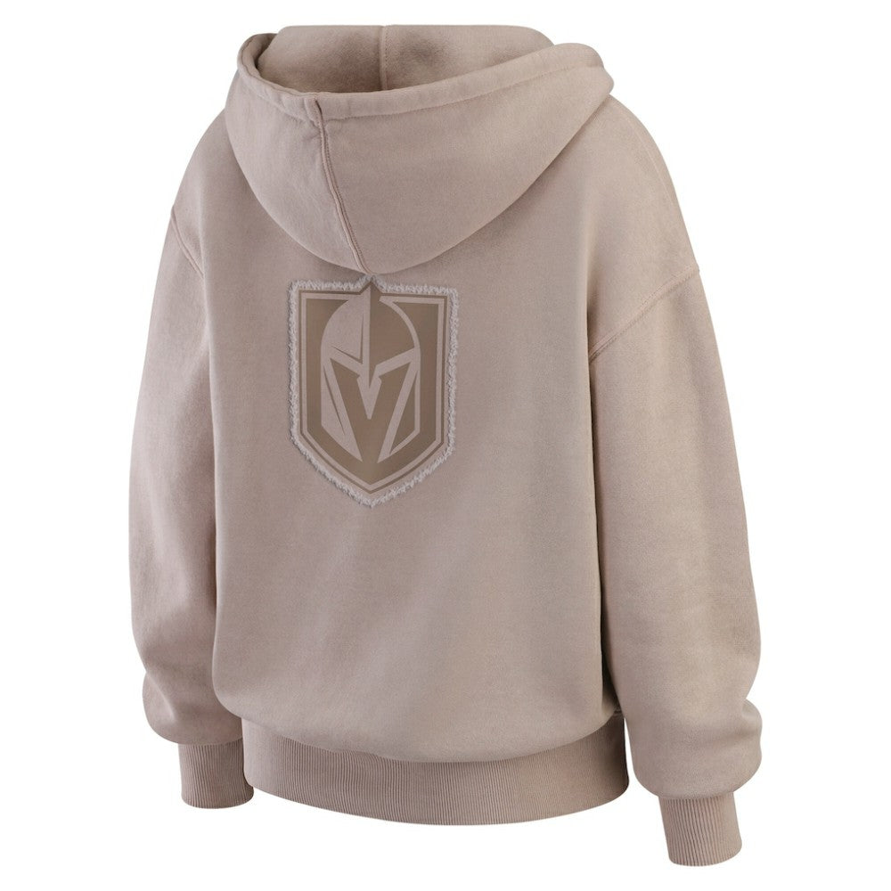 Vegas Golden Knights WEAR by Erin Andrews Women's Washed Pullover Crewdie Tan