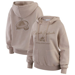 Colorado Avalanche WEAR by Erin Andrews Women's Washed Pullover Crewdie Tan