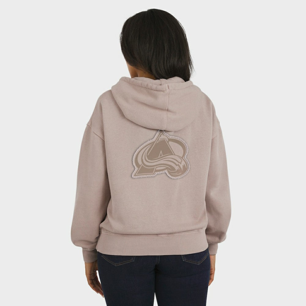 Colorado Avalanche WEAR by Erin Andrews Women's Washed Pullover Crewdie Tan