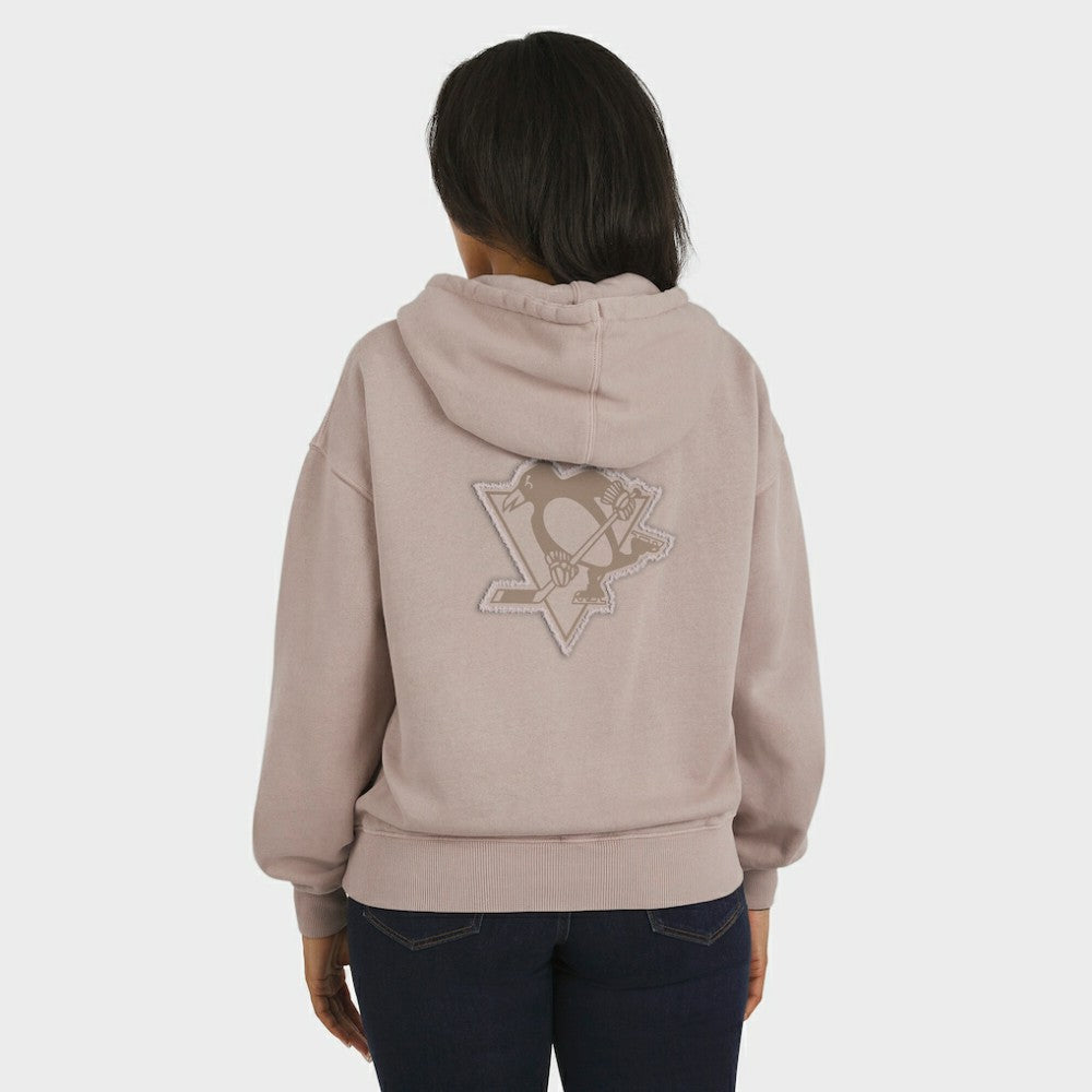 Pittsburgh Penguins WEAR by Erin Andrews Women's Washed Pullover Crewdie Tan