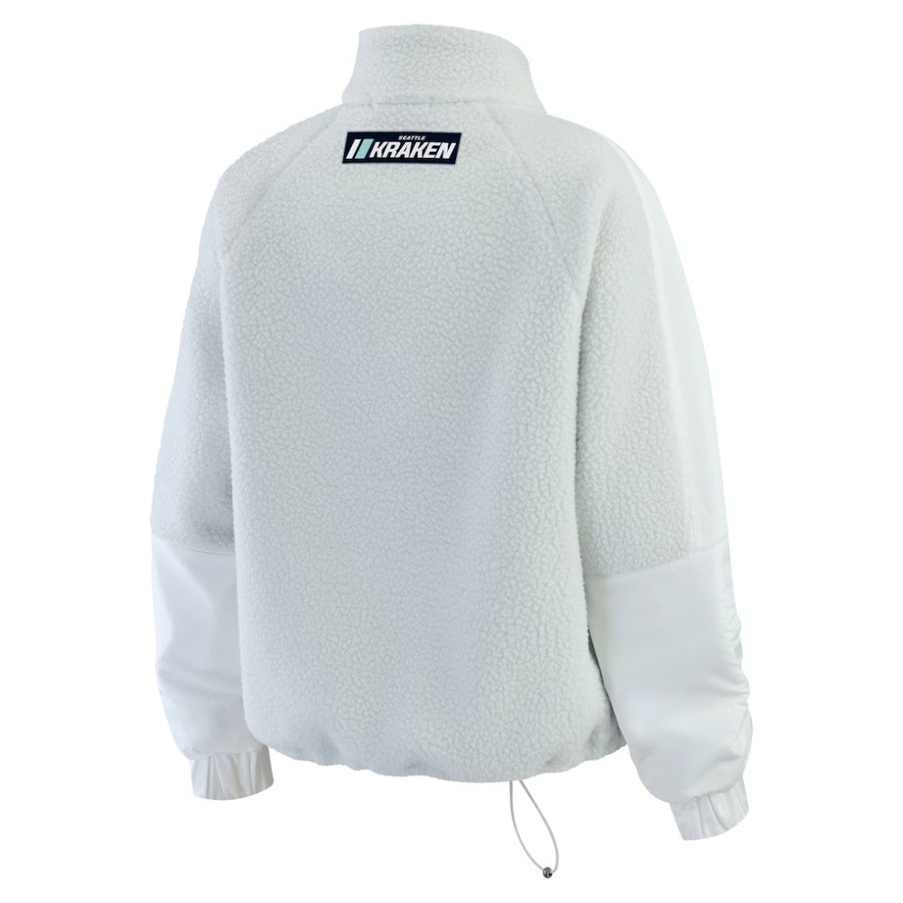 Seattle Kraken WEAR by Erin Andrews Women's Polar Fleece Quarter-Zip Jacket Gray