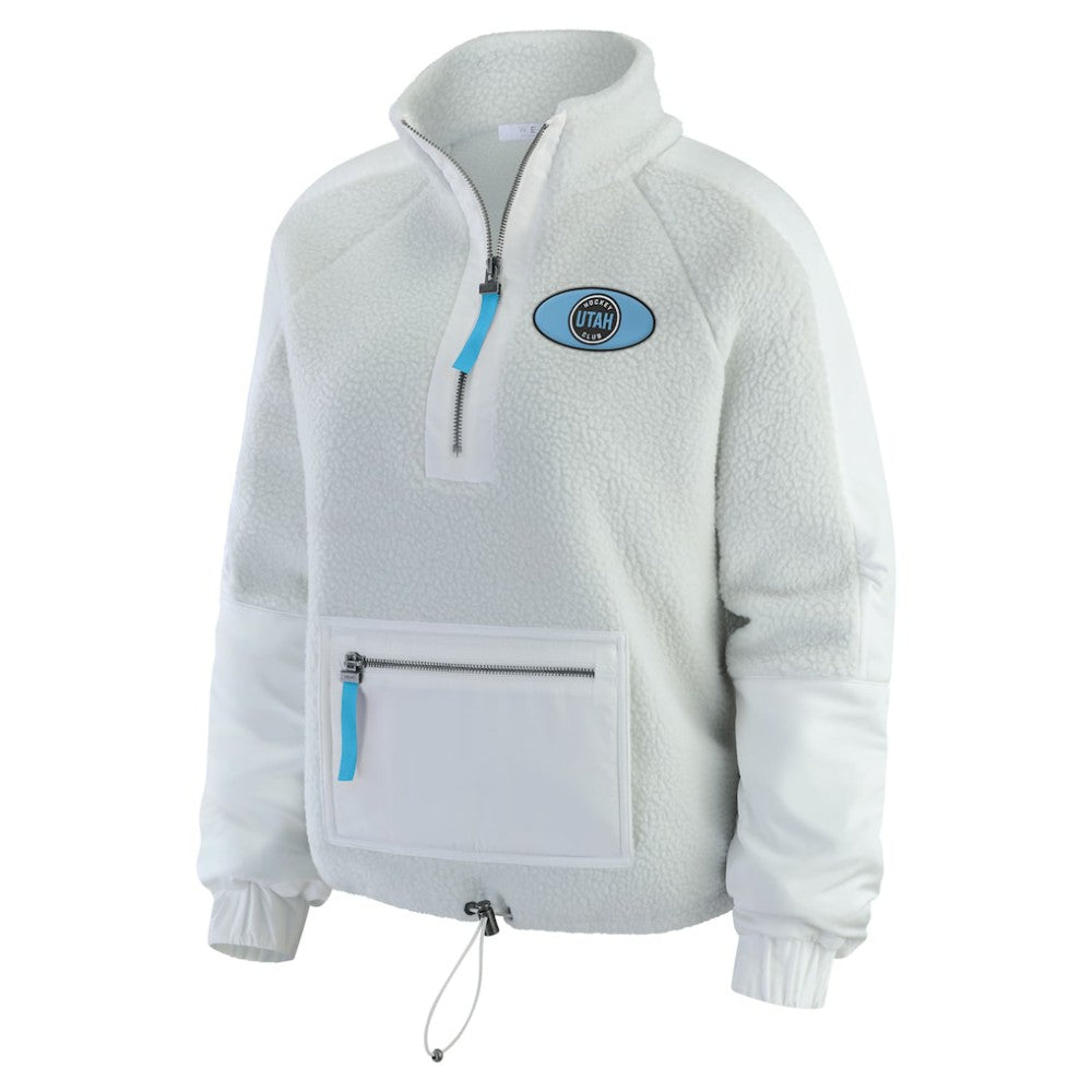 Utah Mammoth WEAR by Erin Andrews Women's Polar Fleece Quarter-Zip Jacket Gray
