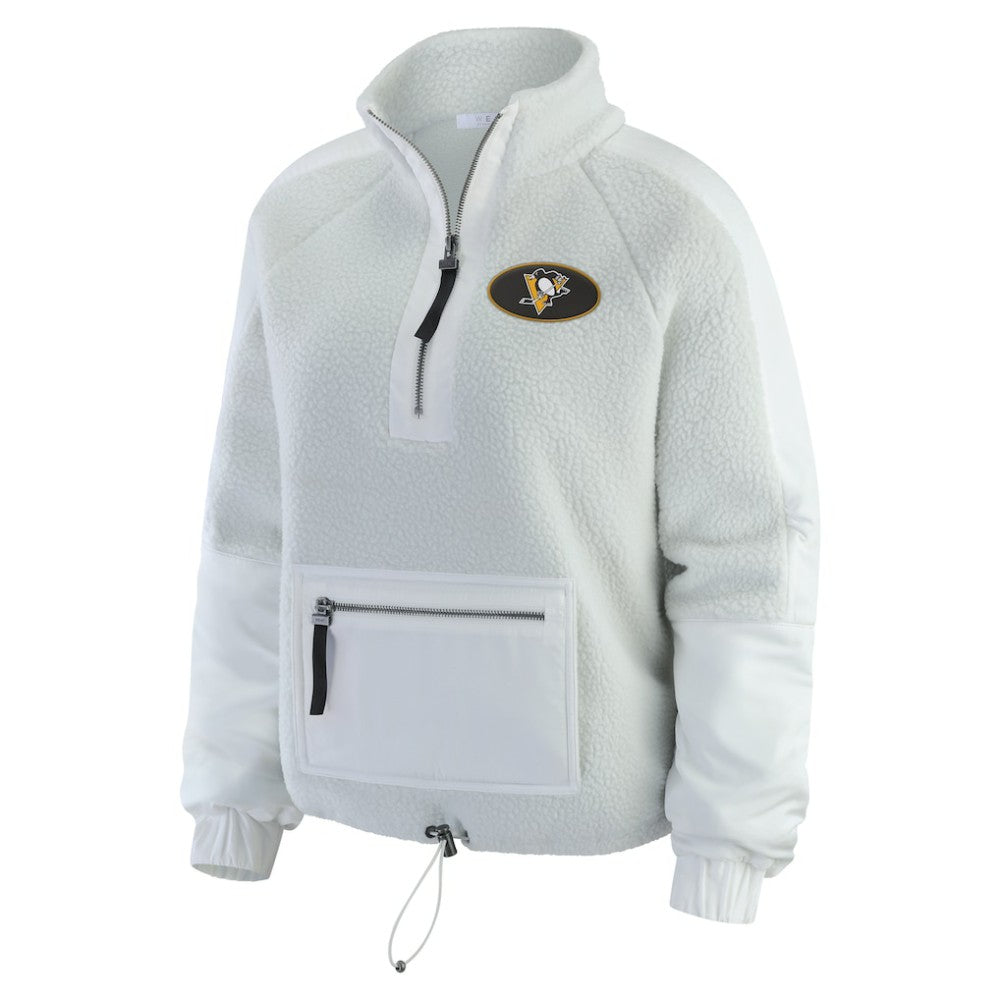 Pittsburgh Penguins WEAR by Erin Andrews Women's Polar Fleece Quarter-Zip Jacket Gray