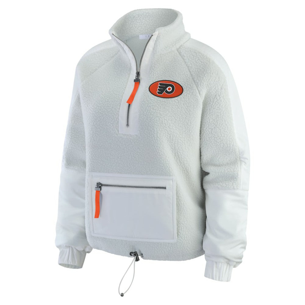 Philadelphia Flyers WEAR by Erin Andrews Women's Polar Fleece Quarter-Zip Jacket Gray