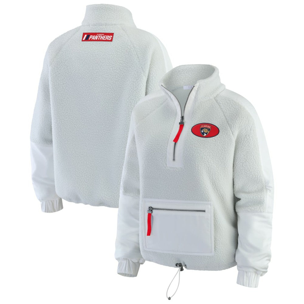 Florida Panthers WEAR by Erin Andrews Women's Polar Fleece Quarter-Zip Jacket Gray