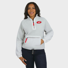 Detroit Red Wings WEAR by Erin Andrews Women's Polar Fleece Quarter-Zip Jacket Gray