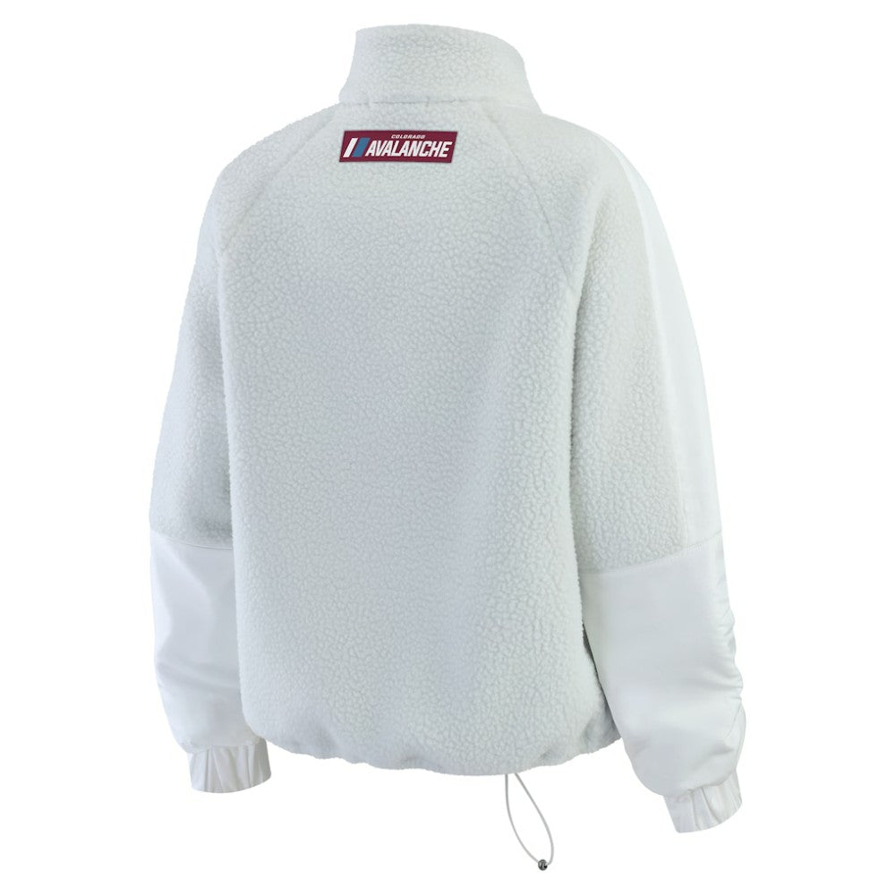 Colorado Avalanche WEAR by Erin Andrews Women's Polar Fleece Quarter-Zip Jacket Gray