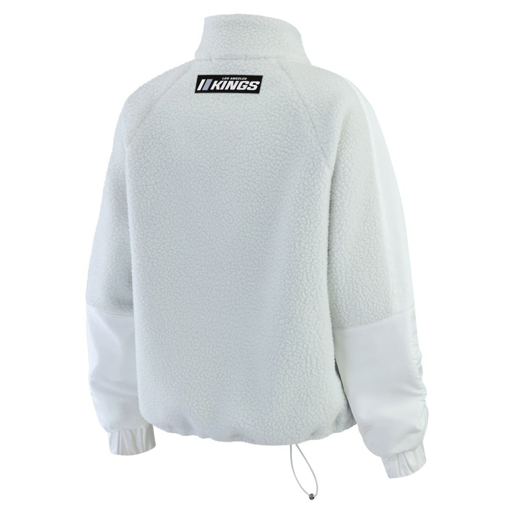 Los Angeles Kings WEAR by Erin Andrews Women's Polar Fleece Quarter-Zip Jacket Gray