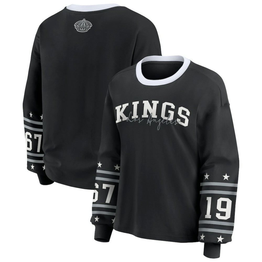 Los Angeles Kings WEAR by Erin Andrews Women's Long-Sleeve Sport T-Shirt Black