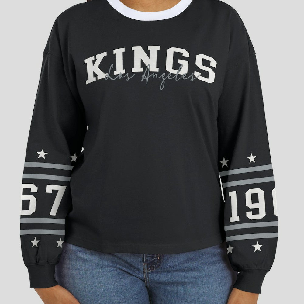 Los Angeles Kings WEAR by Erin Andrews Women's Long-Sleeve Sport T-Shirt Black