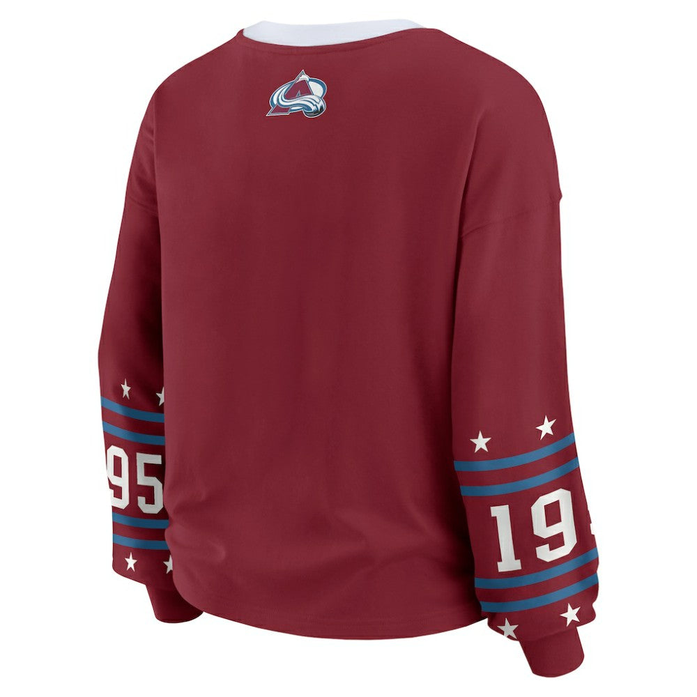 Colorado Avalanche WEAR by Erin Andrews Women's Long-Sleeve Sport T-Shirt Burgundy