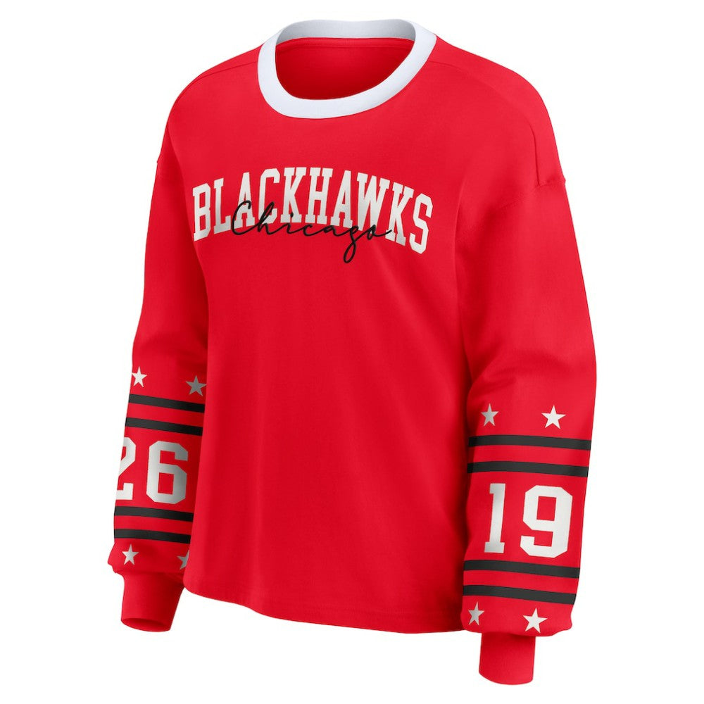 Chicago Blackhawks WEAR by Erin Andrews Women's Long-Sleeve Sport T-Shirt Red
