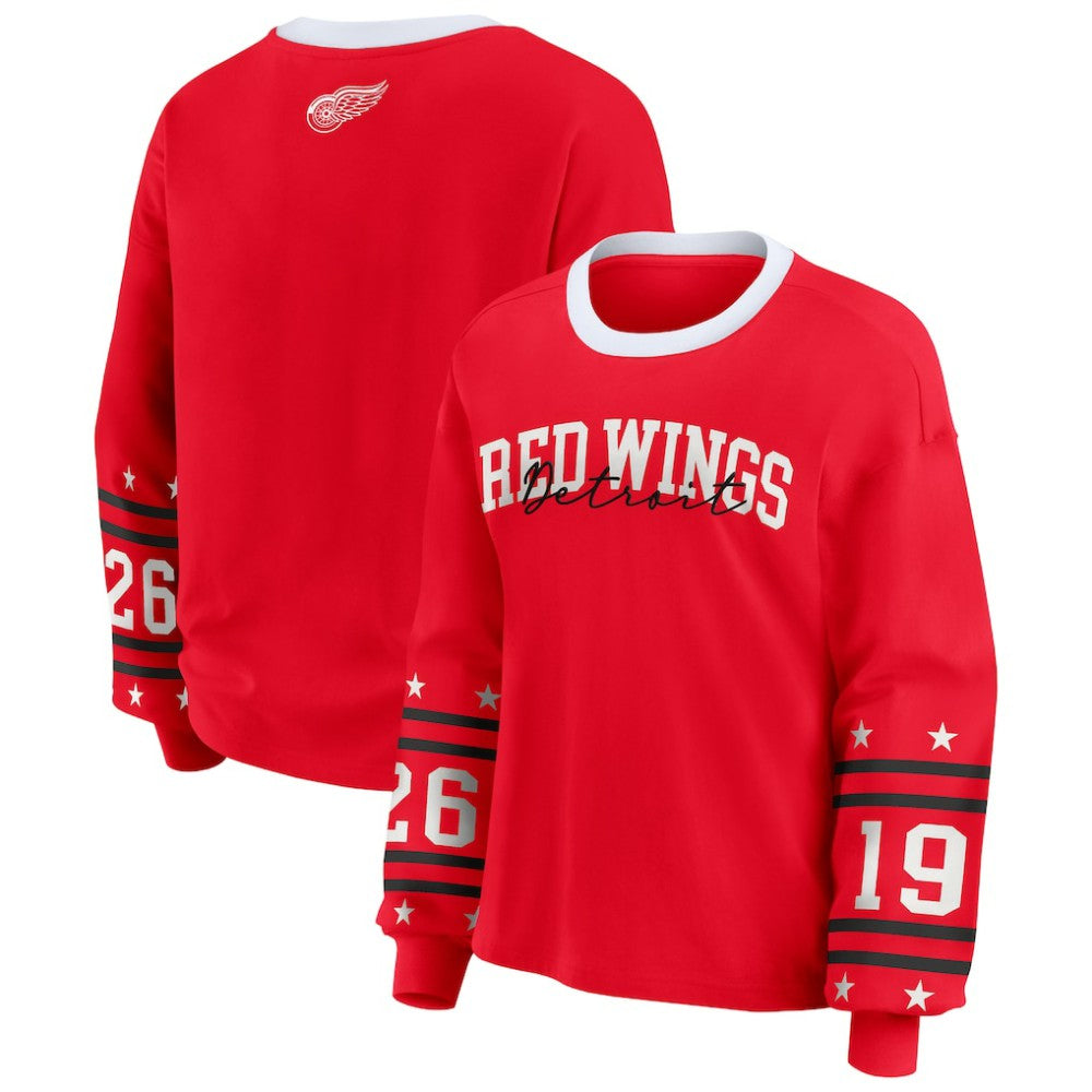 Detroit Red Wings WEAR by Erin Andrews Women's Long-Sleeve Sport T-Shirt Red