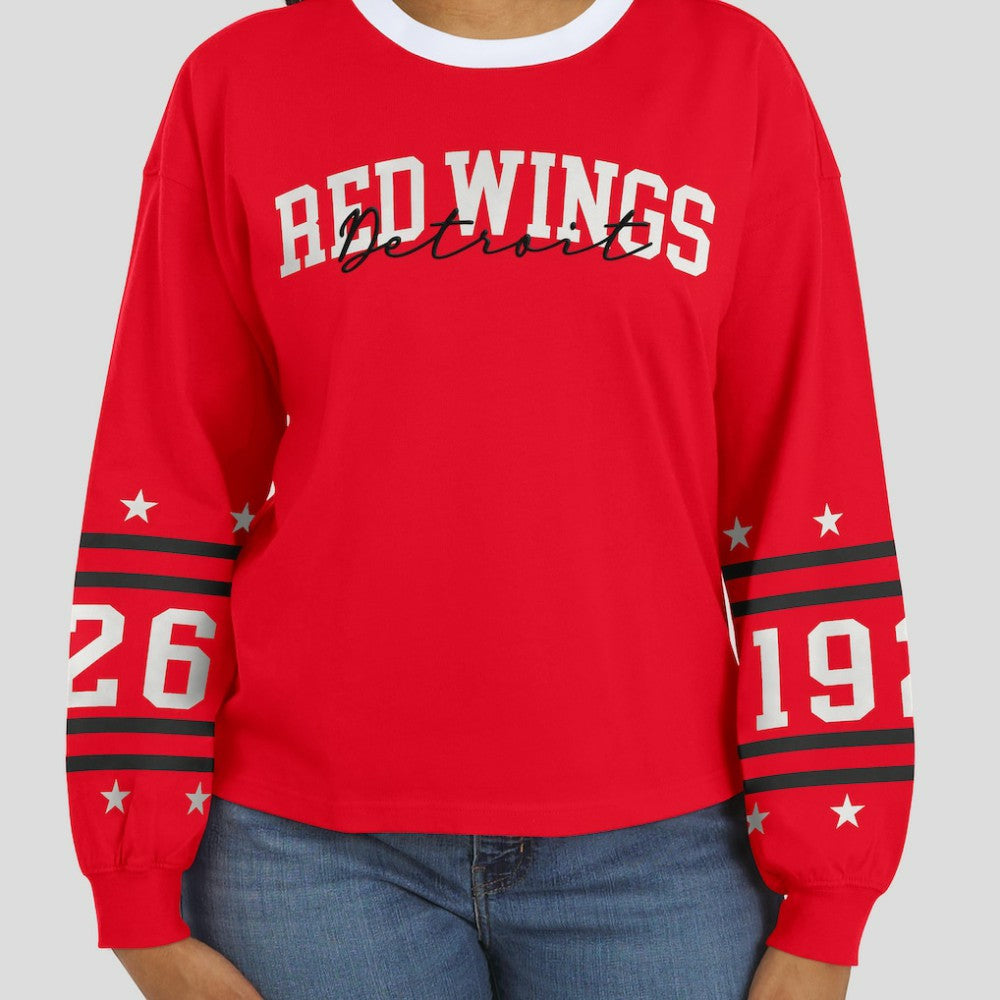 Detroit Red Wings WEAR by Erin Andrews Women's Long-Sleeve Sport T-Shirt Red