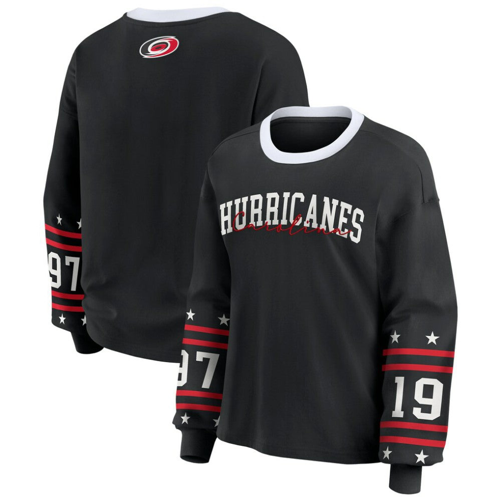 Carolina Hurricanes WEAR by Erin Andrews Women's Long-Sleeve Sport T-Shirt Black