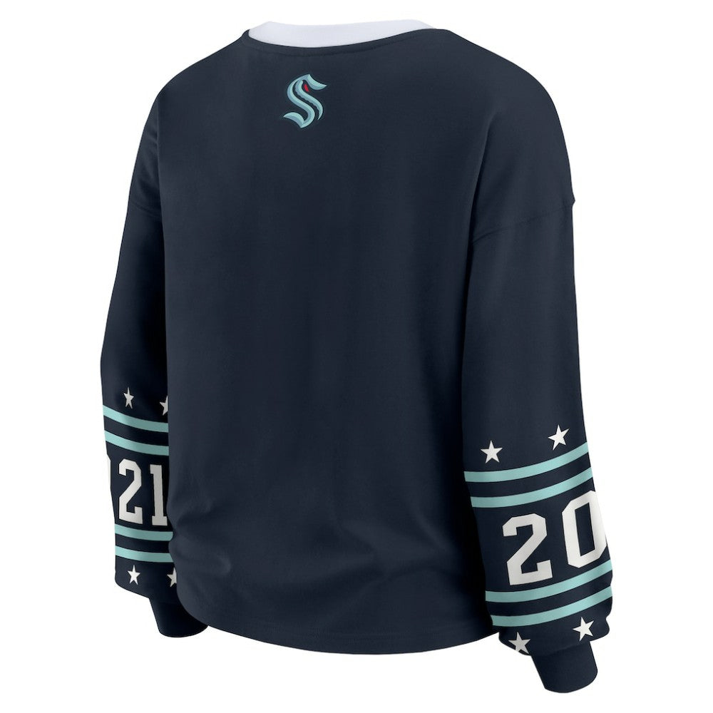 Seattle Kraken WEAR by Erin Andrews Women's Long-Sleeve Sport T-Shirt Deep Sea Blue