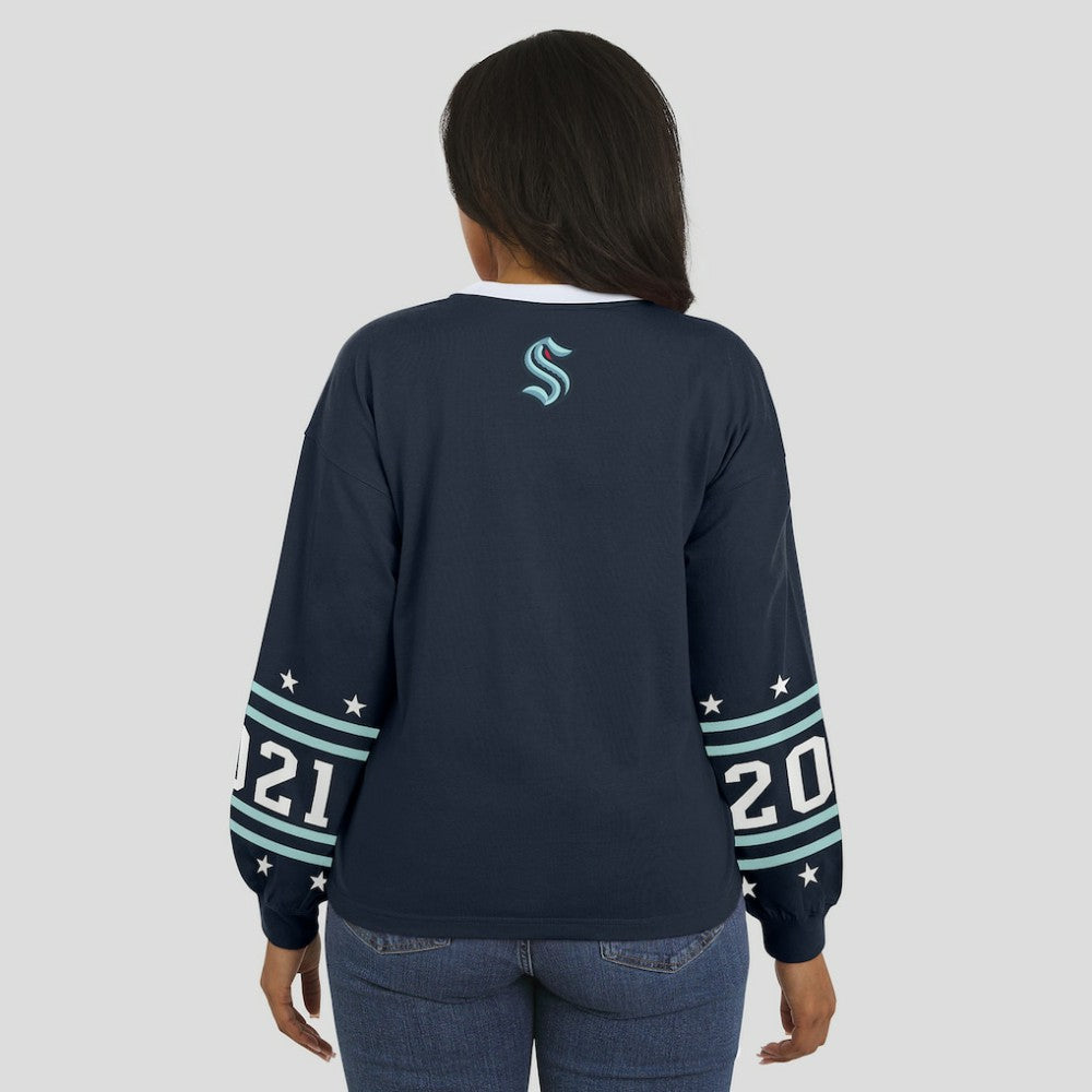 Seattle Kraken WEAR by Erin Andrews Women's Long-Sleeve Sport T-Shirt Deep Sea Blue