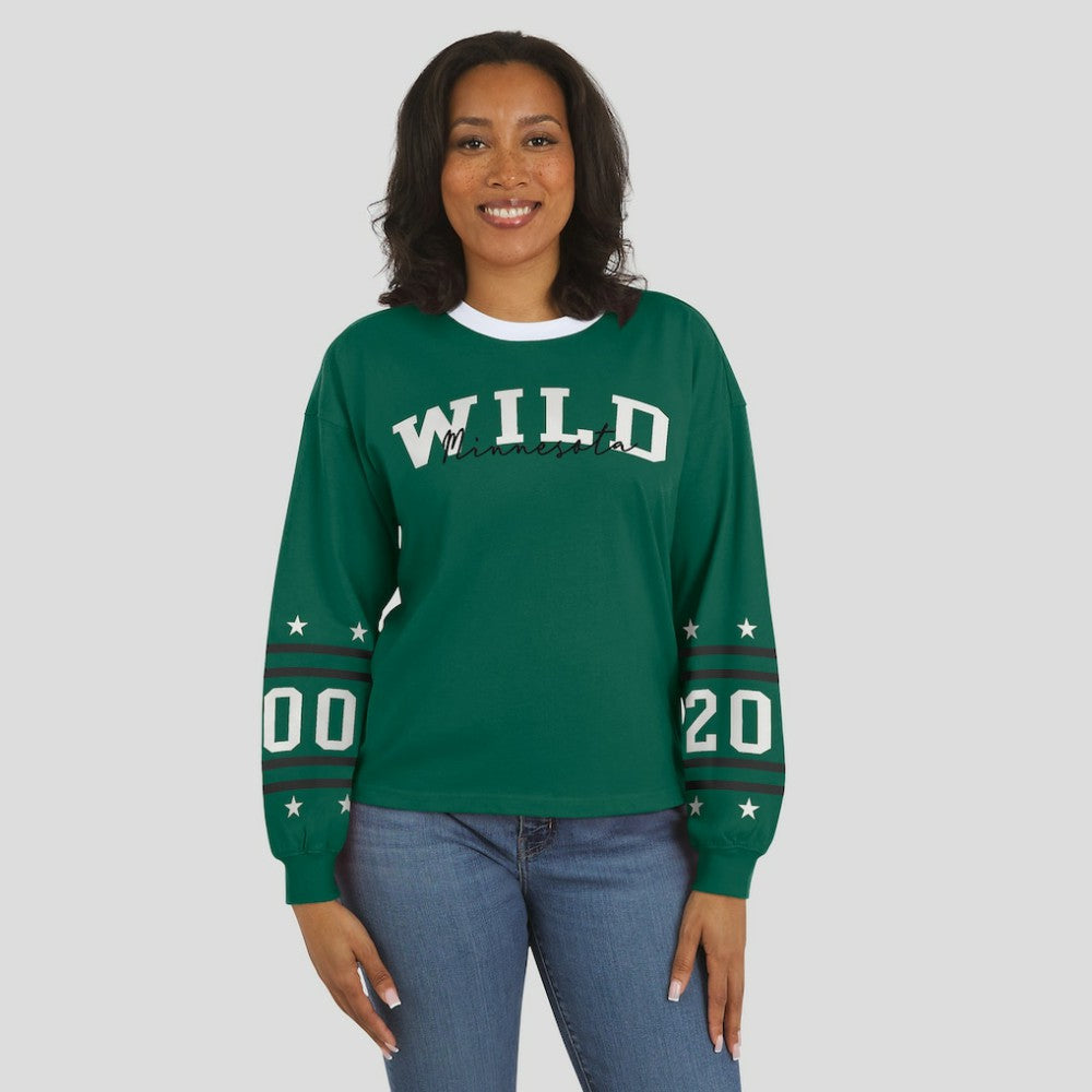 Minnesota Wild WEAR by Erin Andrews Women's Long-Sleeve Sport T-Shirt Green