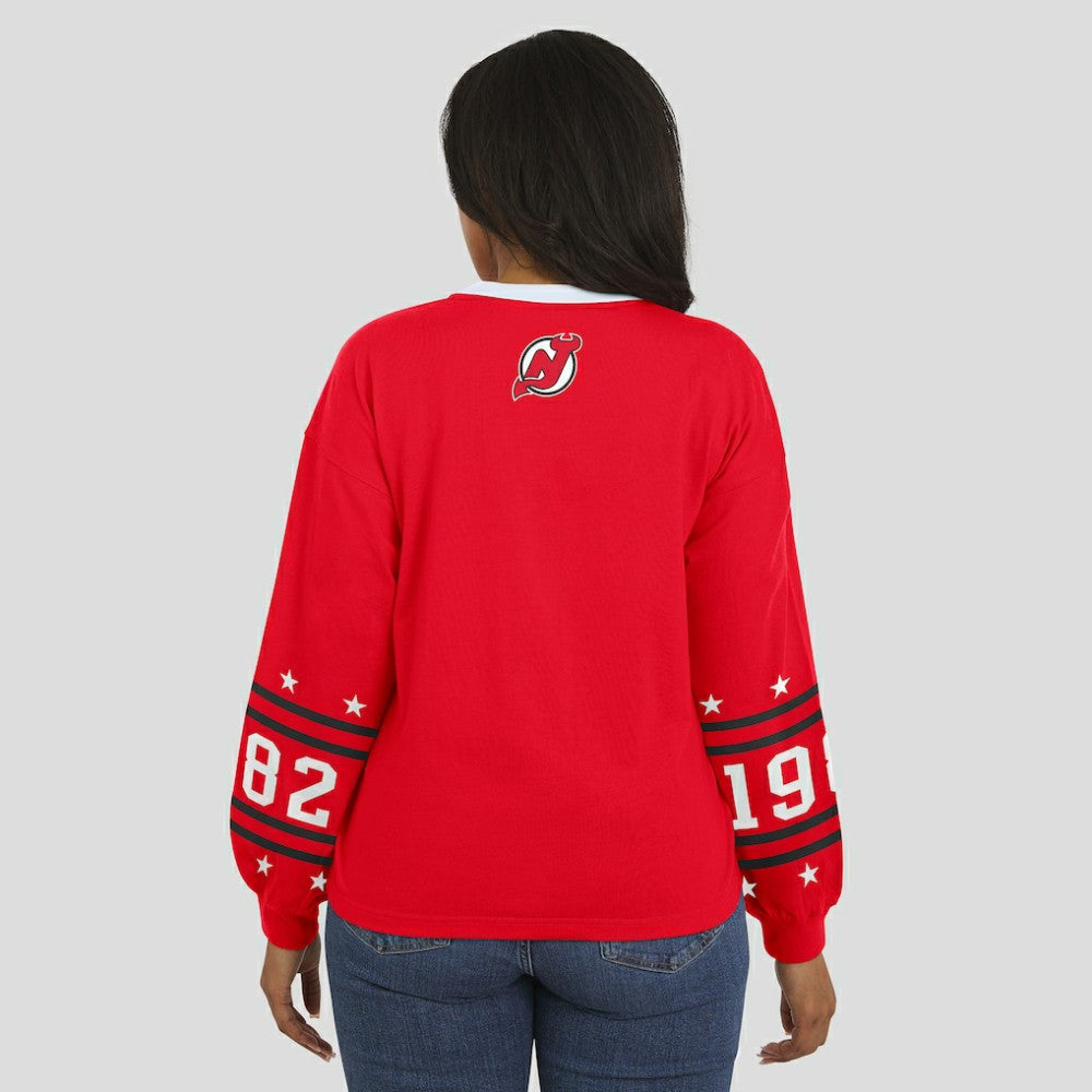 New Jersey Devils WEAR by Erin Andrews Women's Long-Sleeve Sport T-Shirt Red