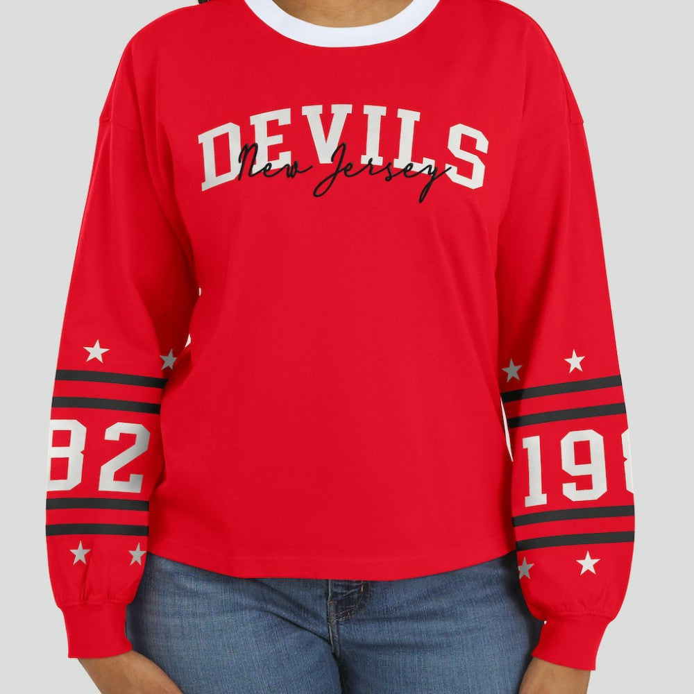 New Jersey Devils WEAR by Erin Andrews Women's Long-Sleeve Sport T-Shirt Red