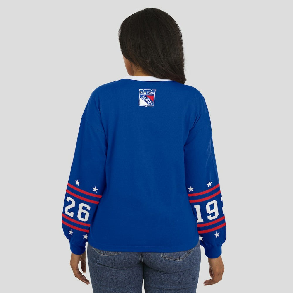 New York Rangers WEAR by Erin Andrews Women's Long-Sleeve Sport T-Shirt Blue
