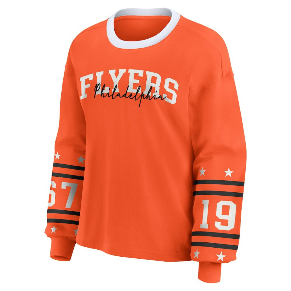 Philadelphia Flyers WEAR by Erin Andrews Women's Long-Sleeve Sport T-Shirt Orange