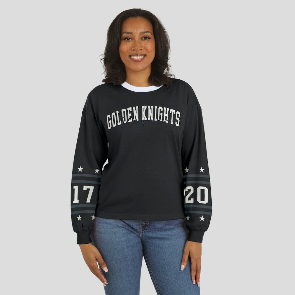 Vegas Golden Knights WEAR by Erin Andrews Women's Long-Sleeve Sport T-Shirt Black