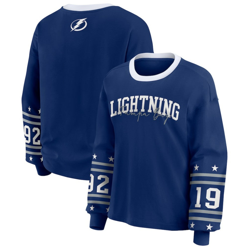Tampa Bay Lightning WEAR by Erin Andrews Women's Long-Sleeve Sport T-Shirt Blue