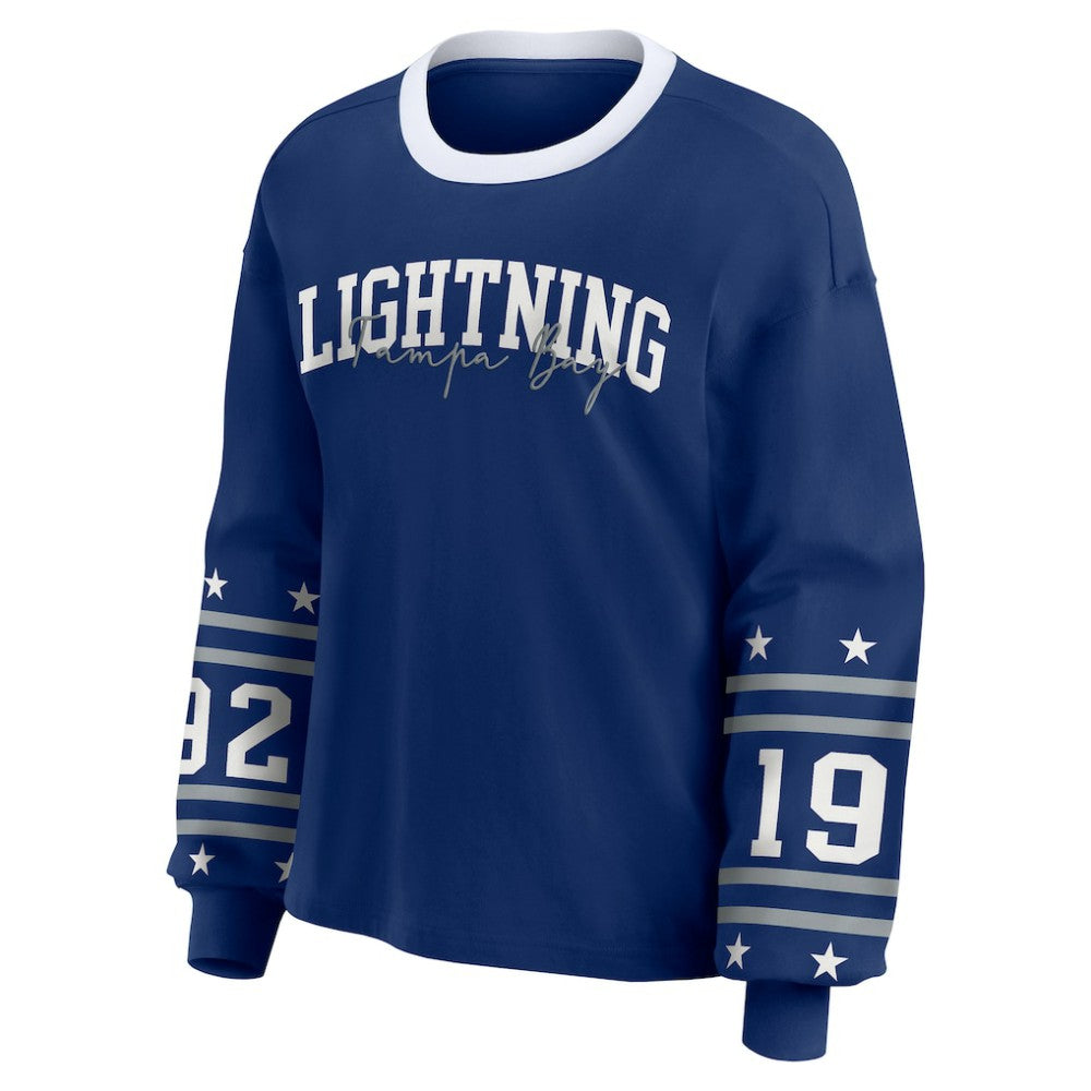 Tampa Bay Lightning WEAR by Erin Andrews Women's Long-Sleeve Sport T-Shirt Blue
