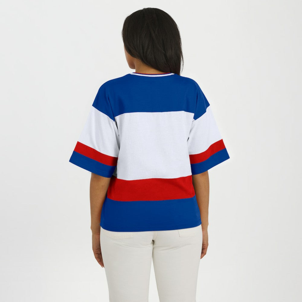New York Rangers WEAR by Erin Andrews Women's Jersey Style Tee Blue/White
