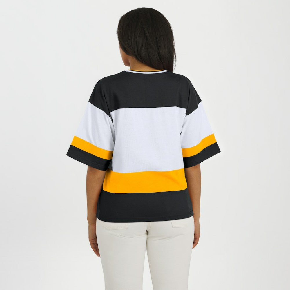 Pittsburgh Penguins WEAR by Erin Andrews Women's Jersey Style Tee Black/White