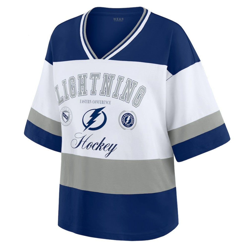 Tampa Bay Lightning WEAR by Erin Andrews Women's Jersey Style Tee Blue/White