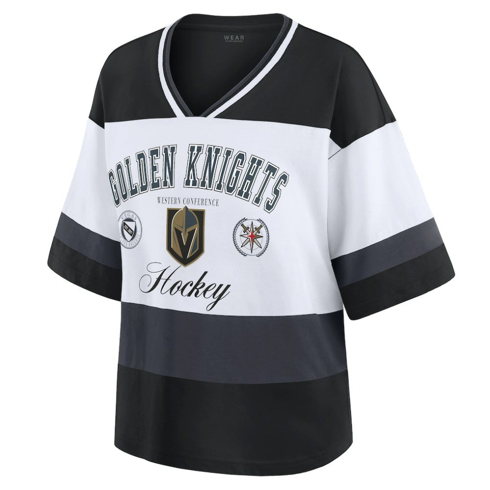 Vegas Golden Knights WEAR by Erin Andrews Women's Jersey Style Tee Black/White