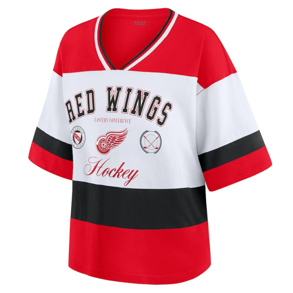 Detroit Red Wings WEAR by Erin Andrews Women's Jersey Style Tee Red/White
