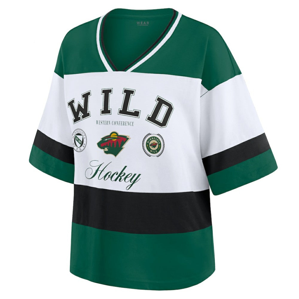 Minnesota Wild WEAR by Erin Andrews Women's Jersey Style Tee Green/White